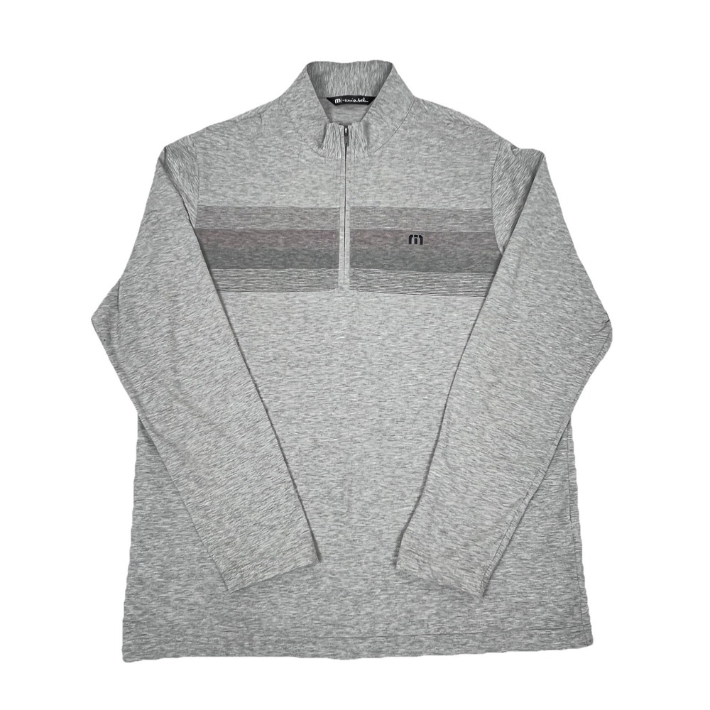 Travis Mathew 1/4 Zip Mens L Pullover Long Sleeve Pullover Golf Heathered Gray